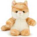 PEACH CAT Cat Stuffed Animal Cute Kitten Plushies Small Plush Toys Gifts for Kids Yellow (Squeaky)