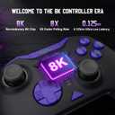 PXN P5 8K Wireless Gaming Controller, Capacitive Joystick, 2.4G PC Controller, Hall Triggers, Dual Vibrators, APP, 4-Macro, 3-Mode(2.4G/BT/SW), for PC,Switch,Android,iOS