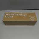 Wrova Wheat Straw Water Cups 16oz with Etched Pattern - Alternative Plastic Drinking Glasses Set of 6 - Unbreakable Tumbler Cups for Kids - Beige