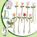 WaldyWop Crochet Kit for Beginners - 8 Flower Bookmarks Knitting Kit w/Step-by-Step Video Tutorials & Soft Yarn, Hook - Wobbles DIY Art Craft Kit for Adults, Birthday Gifts for Women Teen