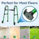 Loyoda Folding Walker with 2 Skis and 5" Wheels, Lightweight Walkers for Seniors and Adults, Supports Up to 350 Pounds, Adjustable Height, Compact Standard Walker, Green