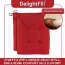 Klear Vu Porch Rocking Chair Cushion Set for Indoor and Outdoor Use, Assembled in The USA, Easy to Clean Stylish Seat and Back Pads with Fabric Ties, 20" x 17" x 2", Solid Red