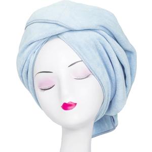 TANCANO Super Absorbent Anti-Frizz Microfiber Hair Towel Hair Wrap Curly Hair Drying Towel 23.6''x47'' Large Multifunction Towel for Bath Spa Makeup, Light Blue