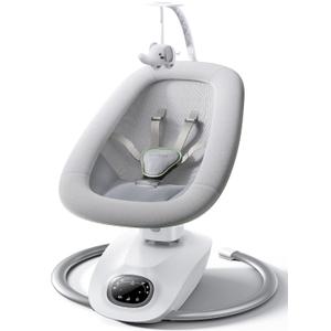 Momcozy CocoSway Baby Swing for Infants to Toddler, 3D-Motion Electric Baby Swing with 6 Motions & 4-Speeds, Remote Control, Infant Swing with 8 Preset Lullabies for Baby Boy Girl Up to 20 lbs