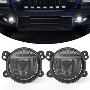 Kiwi Master OEM Style LED Fog Lights for Jeep Gladiator 2018-2025 Jeep Wrangler JL/4xe Willys Sahara Rubicon Accessories Replace # 82215163 Waterproof Bumper Lamps Assembly Kit, Pair