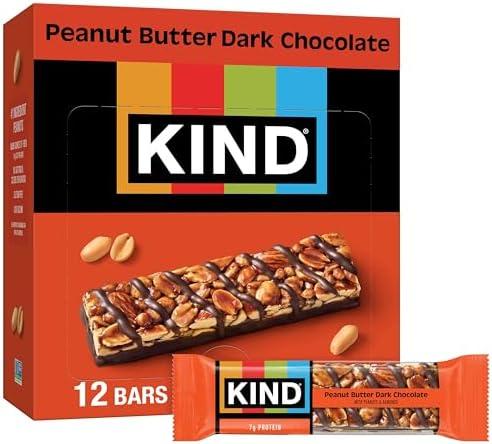 KIND Nut Bars, Peanut Butter Dark Chocolate, Healthy Snacks, Gluten Free, 8g Protein, 24 Count, BBD 11/01/25