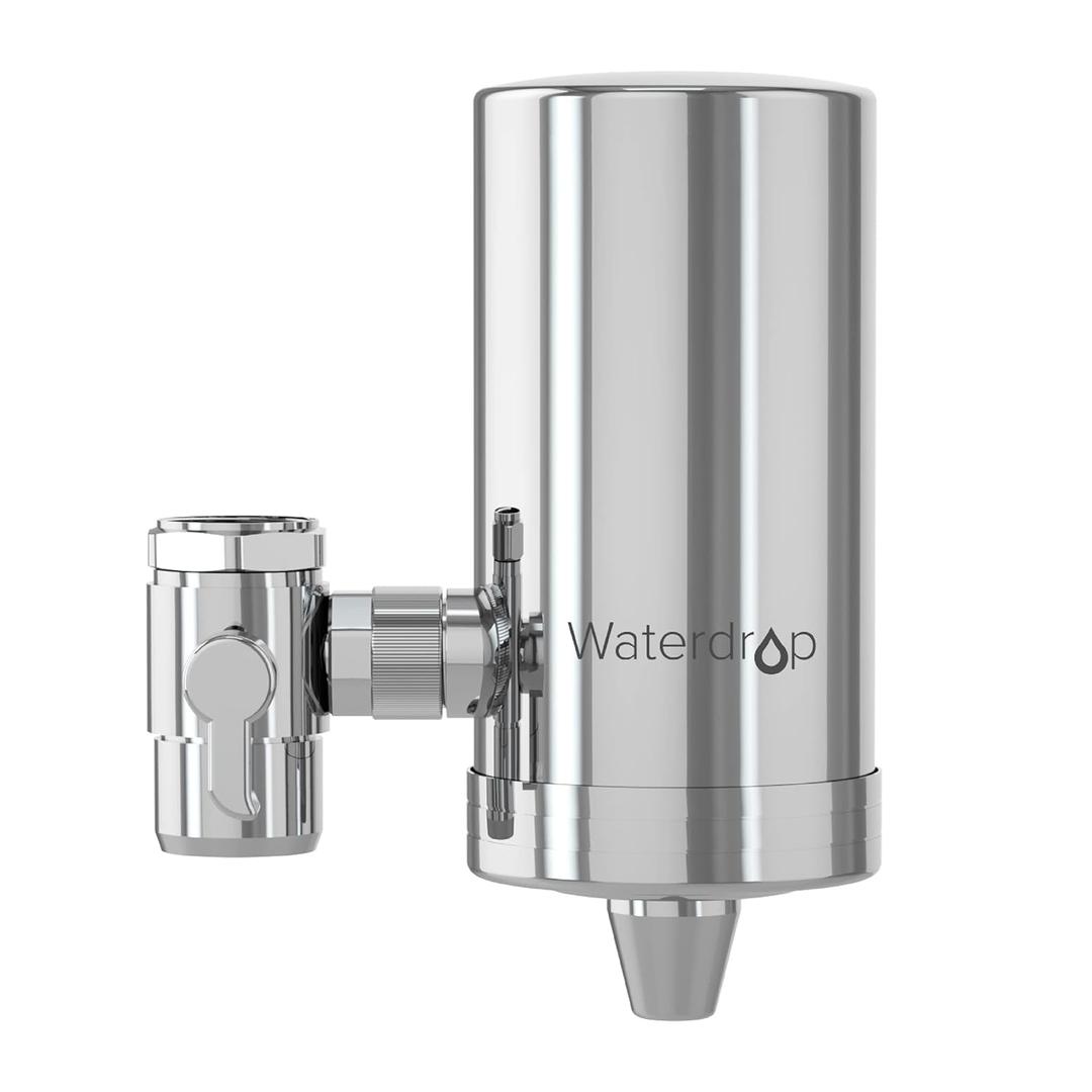 Waterdrop Water Filter for Sink Faucet, 360 Rotating Stainless Steel, NSF Certified Water Purifier for Kitchen Sink, 3 Months Long Lasting Tap Water Filter, Reduce Chlorine, 1 Filter