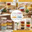 Hushee 12 Pack 7 oz Small Glass Bowls with Lids 3.4" x 2" Meal Prep Bowls Stackable Glass Storage Containers for Leftovers Snacks Nuts Dips Dessert Spices Sauces Kitchen Organization