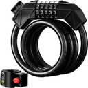 Bike Lock Combination Bike Cable Lock - 5 Digit, Bike Locks Heavy Duty Anti Theft, 3.9ft Coiled Security Resettable Bicycle Lock, Bike Accessories for Electric Bike, Motorcycle, Electric Scooter Lock