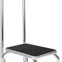 Vaunn Medical Foot Step Stool with Handle and Anti Skid Rubber Platform, Lightweight and Sturdy Stool for Children, Adults and Seniors, Chrome