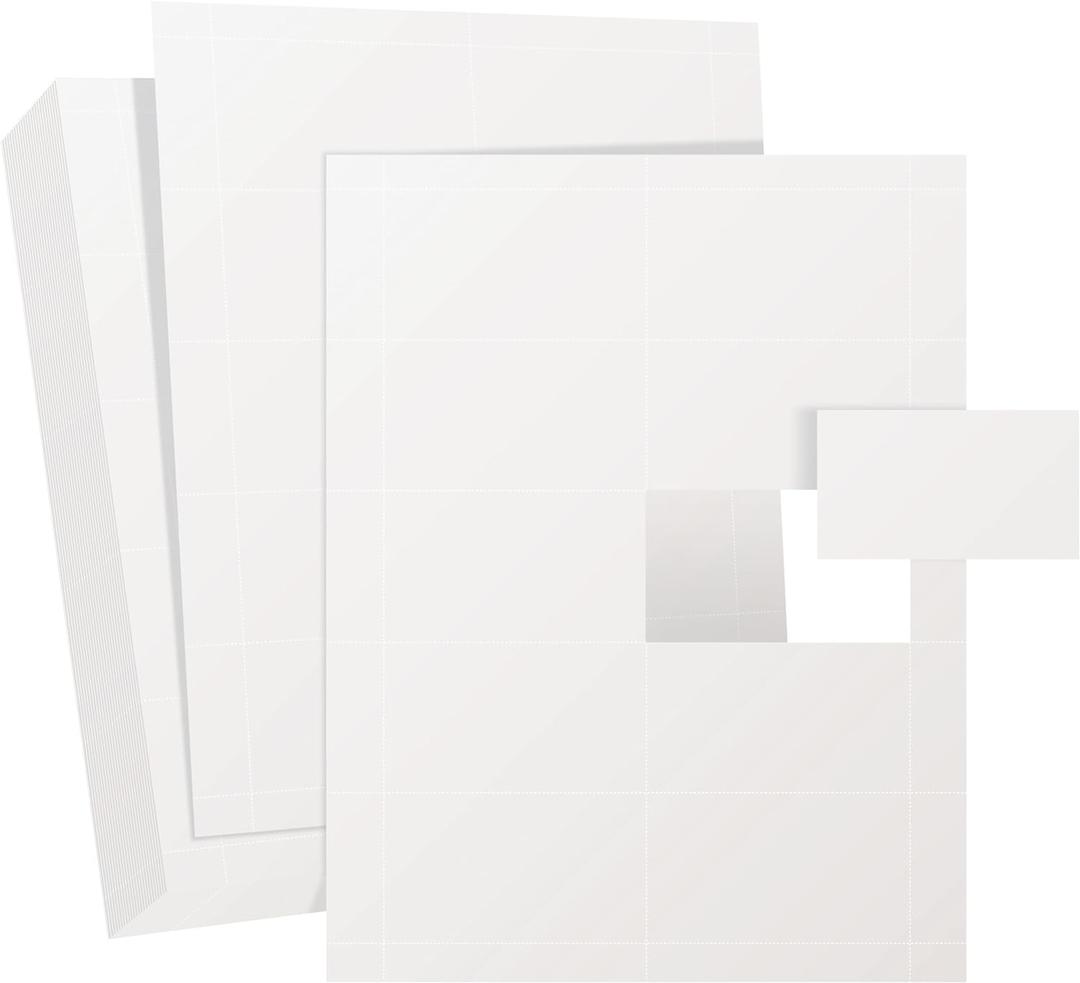 50 Pack Blank Business Card Paper for Printer, Inkjet and Laser Printable Sheets, 1000 Cards, Multi Purpose Office Supplies, 3.5 x 2 In, White