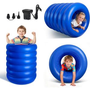 Barrel Roll Sensory Chair for Kids, 2026 Reinforced Calming Vestibular Toy with Deep Pressure, Durable Inflatable Sensory Pod for Autism, ADHD, Perfect for Classroom or Home Use (Blue)