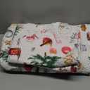 3-Piece Christmas Quilt Set Queen/Full Size Cozy Xmas Snowman Bedding Sets Soft Christmas Tree Bedspread, Holiday Santa Quilt Coverlets Set for Home Decoration with 2 Pillow Shams,Red Green