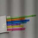 ALINK 10.5 in Long Reusable Plastic Straws with Brush, Tritan Hard Plastic Tumbler Straws, 10 Rainbow Colored Replacement Straw for 16 OZ 20 OZ 30 OZ Stanley, YETI, Starbucks Tumblers, Mason Jars