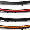 Nakkaa Front Rear Side Marker Light Compatible with 2014-2019 Corvette C7 Grand Sport Stingray ZR1 Z06 4PCS Smoked Len Amber Red Turn Signal Lamp Side Marker Light 22771196 22771197 23210929 23210930