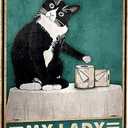 Crazysign Funny Cat Bathroom Decor Sign Tuxedo Cat Your Butt Napkin My Lady Tin Sign for Women Girls Cat Lovers Gift 8x12 INCH (3051)