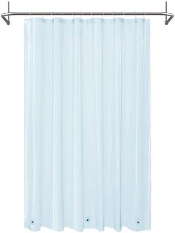 Mrs Awesome Clear Blue Shower Curtain Liner with 3 Magnets, 72x72 Premium Flexible Sturdy Plastic Shower Curtain for Bathroom Lightweight & Waterproof, Clear Blue