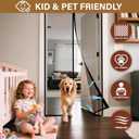 Magnetic Screen Door -Fit Door Size 38.0 x 83.0'' Retractable Screen Door Mesh for Front Door or Sliding Door, Pet & Kid Friendly, Hands-Free Closure Keeps Bugs Out & Lets Breeze in, Stripe Black