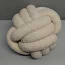 Uvvyui Knot Pillow Ball, Soft Home Decorative Round Throw Pillow, Handmade Knotted Plush Pillow, Round Boucle Pillow Cushion (8.6 Inches Beige)