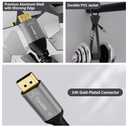 4K DisplayPort to Mini HDMI Cable 10FT, Uni-Directional DP to Mini HDMI Cable. Supports 4K@60Hz, 2K@120Hz, Video UHD, Nylon Braided, for Desktop, AMD, NVIDIA, KYY, ARZOPA, VILVA, MNN, Portable Monitor