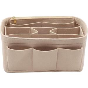 LEXSION Felt Purse Insert Bag Organizer Bag In Bag For Handbag Purse Organizer Fits Speedy Neverfull (Beige)