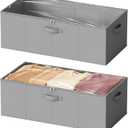 SpaceAid 2 Pack 10" High Under Bed Storage Containers, Large Underbed Storage Organizer Bins with Lids for Bedroom, Dorm, Clothes, Closet Organization, Bed Sheets and Blankets (Gray)