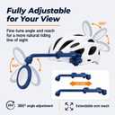 Bike Helmet Mirror, 360 Adjustable Bicycle Rear View Mirror with Extendable Arm, Dual 3M Adhesive & O-Ring Mount, Reflective Cycling Mirror for Road, Mountain & Commuter HelmetsBlue)
