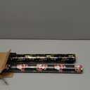 Hallmark Black Christmas Wrapping Paper with Cut Lines on Reverse (3 Rolls: 120 sq. ft. ttl) Retro Santa, Black and White Buffalo Plaid, Train and Trees (0005JXW1077)