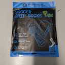 Lux Dual Grip Socks - Soccer Grip Socks for Men and Women. GripArray Performance & Comfort (Large, White)
