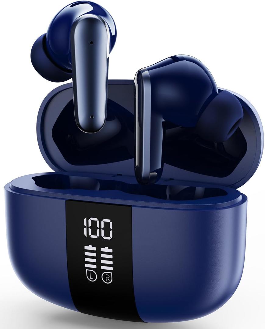 Studio-Quality Wireless Ear Buds with Deep Bass & Enhanced Audio Clarity, Bluetooth 5.4, 10-Year Lifespan Earbuds, ENC Noise Cancelling Calls, Secure Fit Memory Foam Tips, IPX6 Waterproof (Blue) Studio-Quality Wireless Ear Buds with Deep Bass & Enhanced Audio Clarity, Bluetooth 5.4, 10-Year Lifespan Earbuds, ENC Noise Cancelling Calls, Secure Fit Memory Foam Tips, IPX6 Waterproof (Blue)