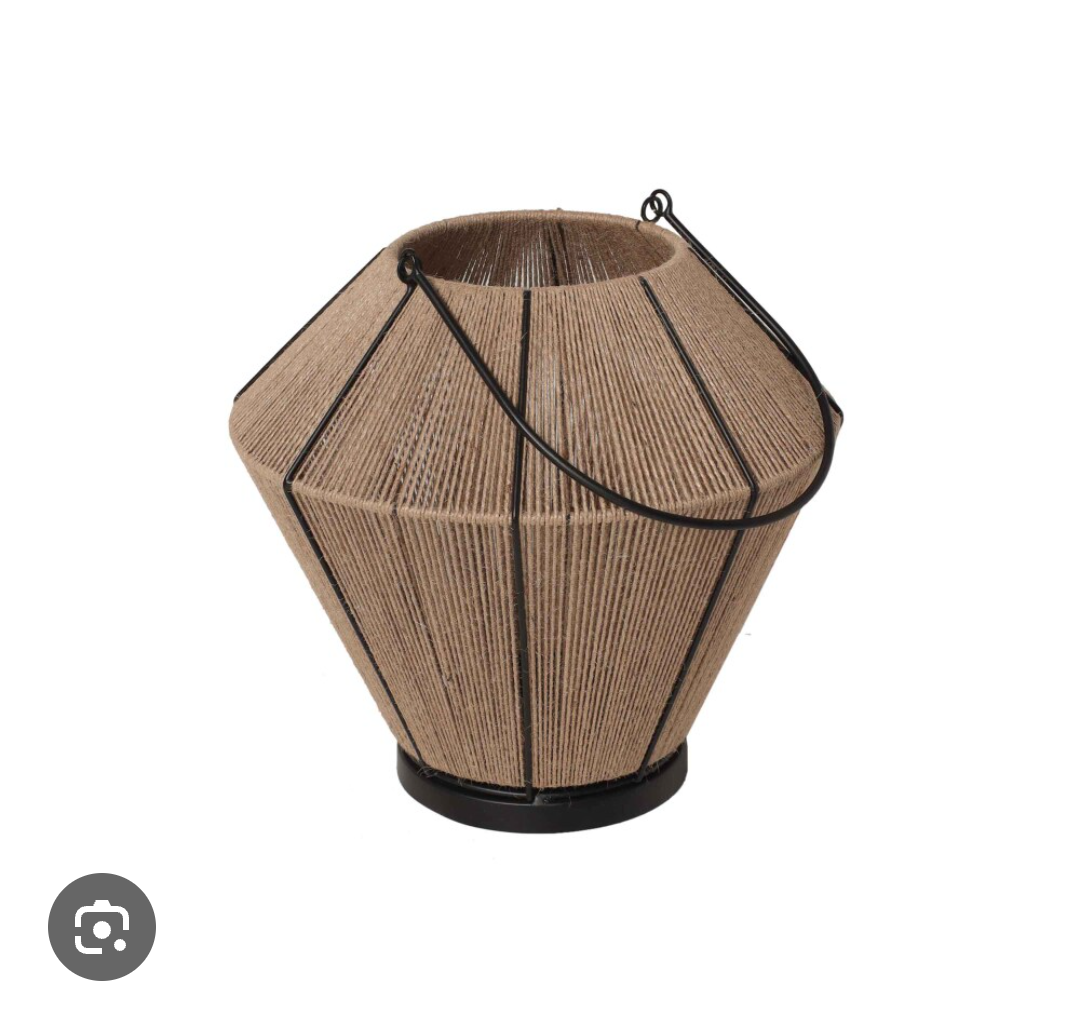 9.7 inch Metal and Jute Lantern