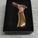 Torch Lighter, Adjustable 4 Jet Flame Refillable Butane Fuel Lighter Windproof Mini Butane Torch Lighter for Grill BBQ Gas Fireplace Fire Camping (Butane Gas Not Included) (Golden)