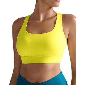 RUNNING GIRL High Impact Sports Bras for Women - Scoop Neck Strappy Sports Bra High Support Moulded Cup Workout Bra (X-Large)
