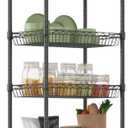 Homdox 6-Tier Rolling Wire Basket Shelf, Adjustable Metal Storage Rack with Wheels for Pantry, Kitchen, Bathroom, Laundry Room and Closet, 17" W x 12" D x 65" H, Black