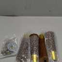 Mid-Century Modern Couch Legs - Set of 4, 6 Inch Brown Round Tapered with Brass Base for Cabinets, Coffee Table, Ottoman, Sofa, Loveseat, Armchair