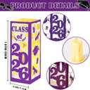 6 Pcs Light Up Graduation Centerpieces- Class of 2026 Graduation Decorations Lantern Boxes for College High School Congrats Graduation Party Supplies(Purple)