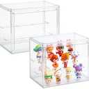 Acrylic Display Cases for Collectibles, 3 Tier Clear Shelf Boxes for Figures, Miniature Dustproof and Stackable Action Figure Display Case (1, Small)