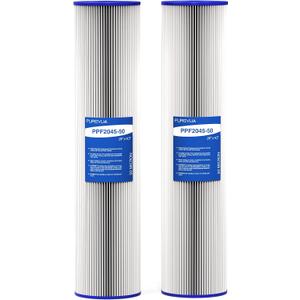 20" x 4.5" Pleated Sediment Water Filter Cartridge 50 Micron 2-Pack