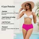 Leoparts Period Swimwear Leakproof Bikini Bottoms Black High Waisted Coverage Swimsuit Bottom for Girls Teens Women, Small