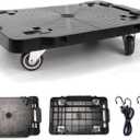 Furniture Moving Dolly with Lock,Portable, Heavy-Duty Rollers, Leg Movers for Furniture, 4-Wheel Small Flat Mover, 440 LBS/200KG Capacity,1-Pack Black Plant Dolly Cart with Brake (Classic)