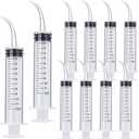 Wisdom Teeth Syringe, 10 Pack Irrigation Dental Syringes with Measure Scale & Curved Tip for Dental Care Liquid Oral Tonsil Stone