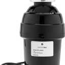 GE Disposall Continuous Feed 1 HP Motor Garbage Disposer, Good for Grinding: Cooked Meat, Beans, & Seeds, Universal 3 Bolt Install & Power Cord Included, Recommended Families of 4 or More, GFC1065W