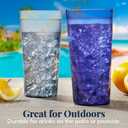 US Acrylic Caf Plastic Reusable Tumblers (Set of 12) 32-ounce Iced-Tea Cups, Coastal | Value Set of Restaurant Style Drinking Glasses, Stackable, BPA-free, Made in the USA | Top-rack Dishwasher Safe