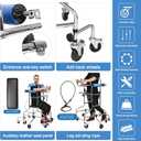 Adult Standing Walker for Seniors, Hemiplegia Standing & Lower Limb Training, Upgraded Double Pads, 8 Wheels Anti-Tilt Mobility Aid, Fits 58-71 in, withstands 220 lbs