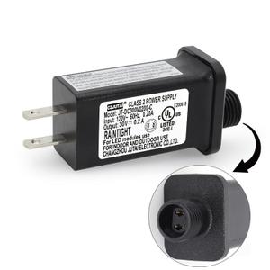 Power Supply for CZJUTAI JT-DC300V0200-C Christmas Lighting (1 Pack, 30V, 0.2A, 6W, US 2PIN, UL/UKCA/CE Certified)