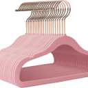 Baby Hangers Velvet 50 Pack-11.4 Inch,Baby Clothes Hangers Non Slip, Baby Hangers for Closet,Sturdy Infant/Toddler Hangers Pink Hangers
