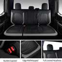 Ranger Seat Covers, for 2019-2025 Ford Ranger XLT XL Lariat Crew Cab, Napa Leather Seat Protector (Full Set, Black&Gray)