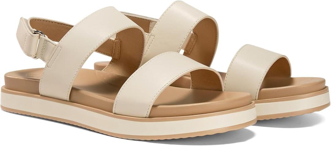 Coutgo Women's Arch Support Adjustable Strap Flat Sandals, 9