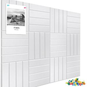 Large Cork Board Alternative 48" X 36" Bulletin Board - 12 Pack Removable Felt Wall Tiles, Cork Wall Tiles Bulletin Board Home Office Essentials - Warm White