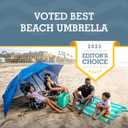 Sport-Brella Super-Brella UPF 50+ Sun and Rain Canopy Umbrella, 8 Foot Portable Beach Shelter with Side Panels, Wind Flaps, and Carry Bag, Blue